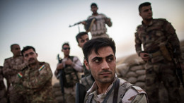 Kurdische Peschmerga-Soldaten Ende September nahe der irakischen Stadt Hawidscha an der Front mit der Terrormiliz „Islamischer Staat“