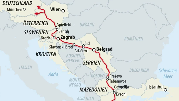 Karte / Flüchtlinge Balkan