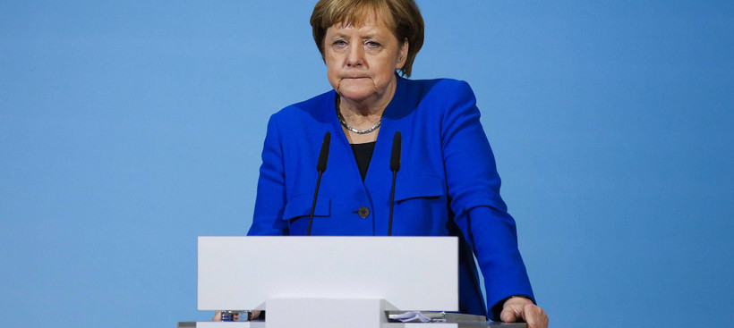 Kanzlerin Angela Merkel am Freitag bei der Präsentation der Ergebnisse der Sondierungsgespräche. 