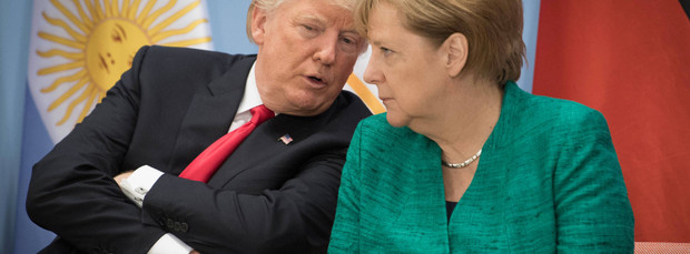 Trump und Merkel beim G-20-Gipfel: Die Bundesregierung warnt die Vereinigten Staaten davor, amerikanischen Unternehmen mit Hilfe von Sanktionen gegen Russland Vorteile verschaffen zu wollen. 
