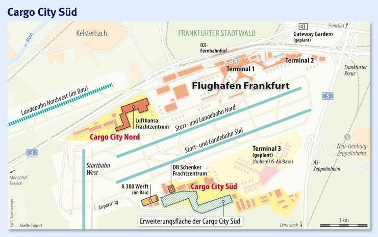Parken Flughafen Frankfurt Cargo City Süd www.faz.net