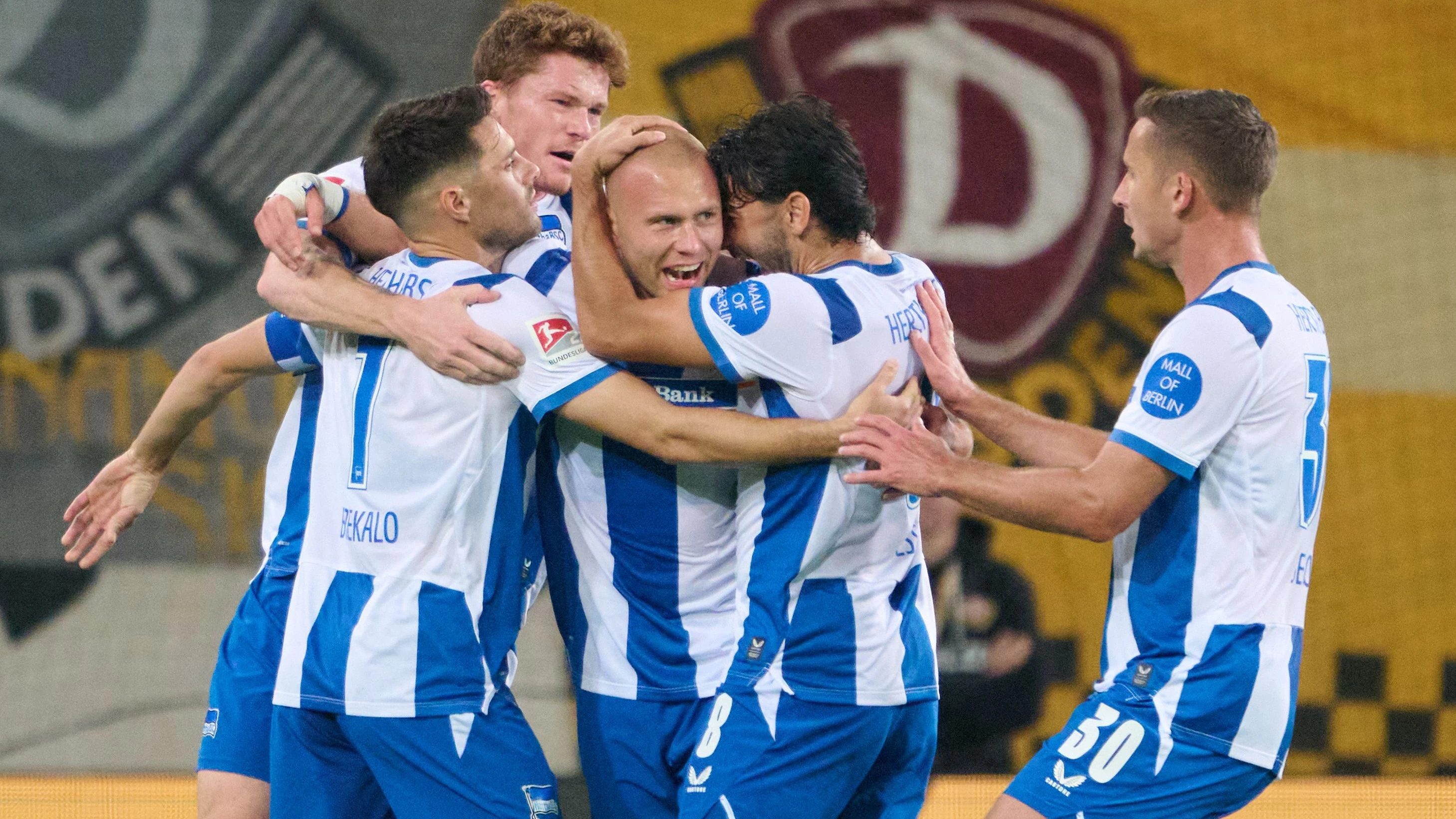 Zweite Bundesliga: Hertha siegt 2:1 gegen Dynamo Dresden