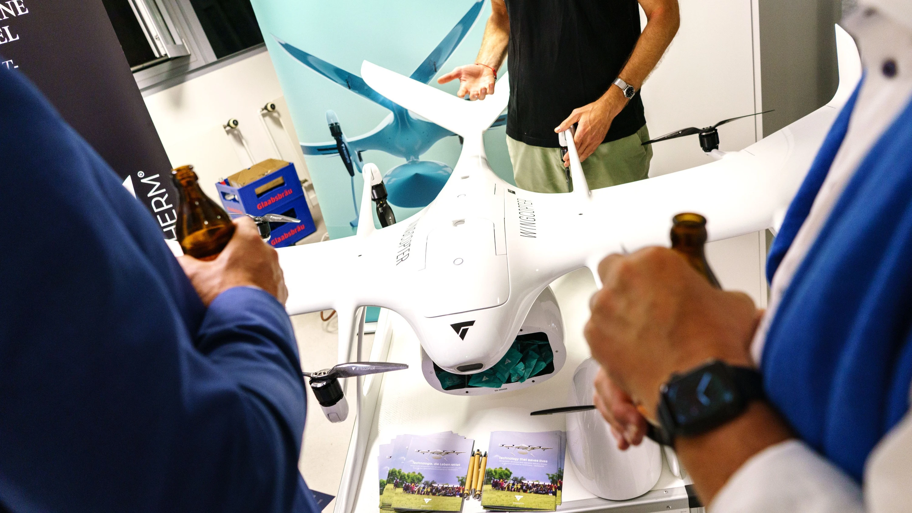 Erfolgsbeispiel: eine Drohne des Unternehmens Wingcopter im Start-up-Space bei Futury. Die Start-up-Factory soll in der Strategie des Landes Hessen zum zentralen Anker der Belebung des Ökosystems werden. - Ben Kilb