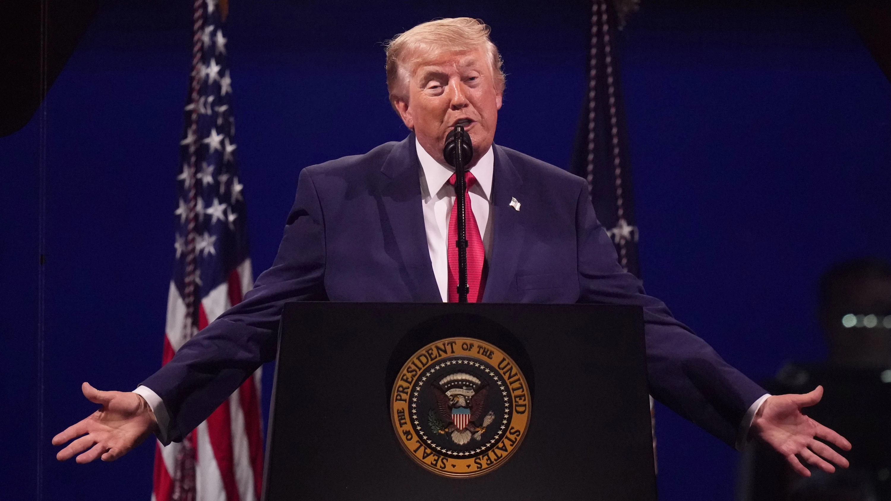 Diagnose Narzissmus: Donald Trump hält eine Rede anlässlich des 250. Jahrestags der amerikanischen Unabhängigkeit. - dpa