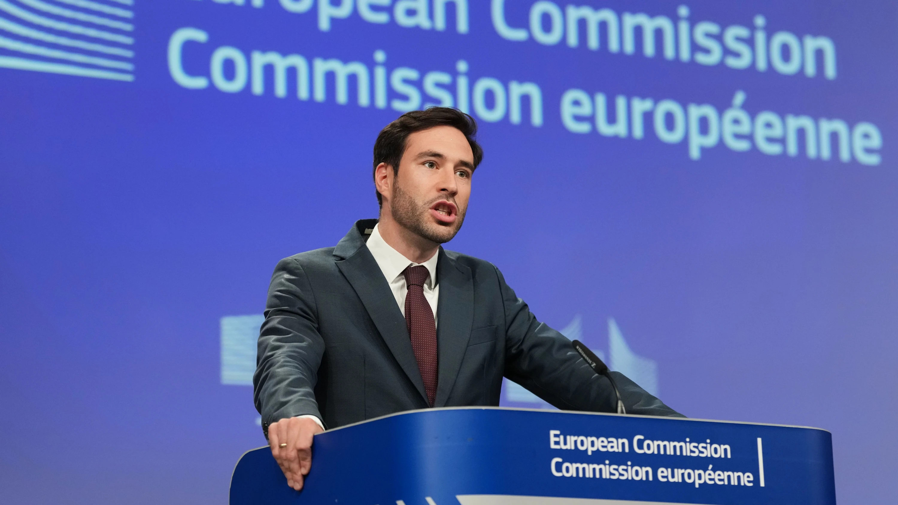 Thomas Regnier, Sprecher der EU-Kommission für Digitales, am Donnerstag in Brüssel - AP Photo/Virginia Mayo