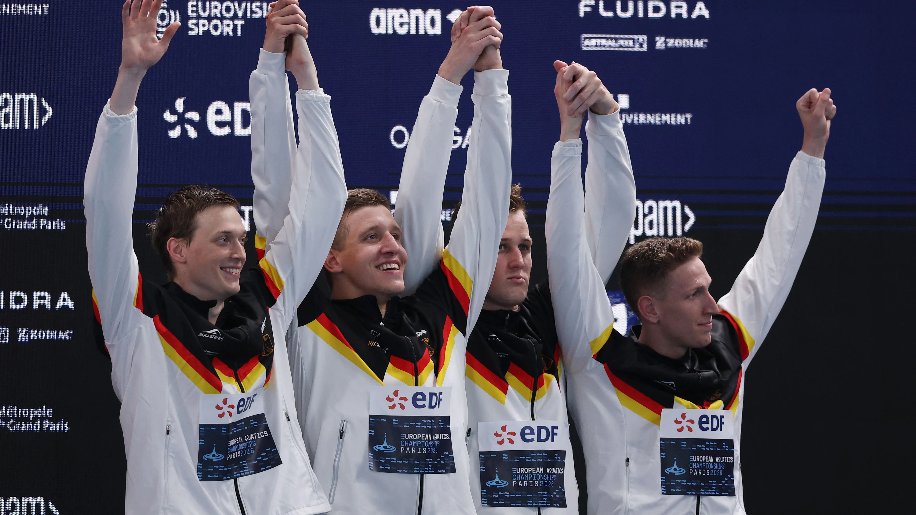 Schwimm-EM in Paris: Freistilstaffel sichert sich mit deutschem Rekord EM-Bronze