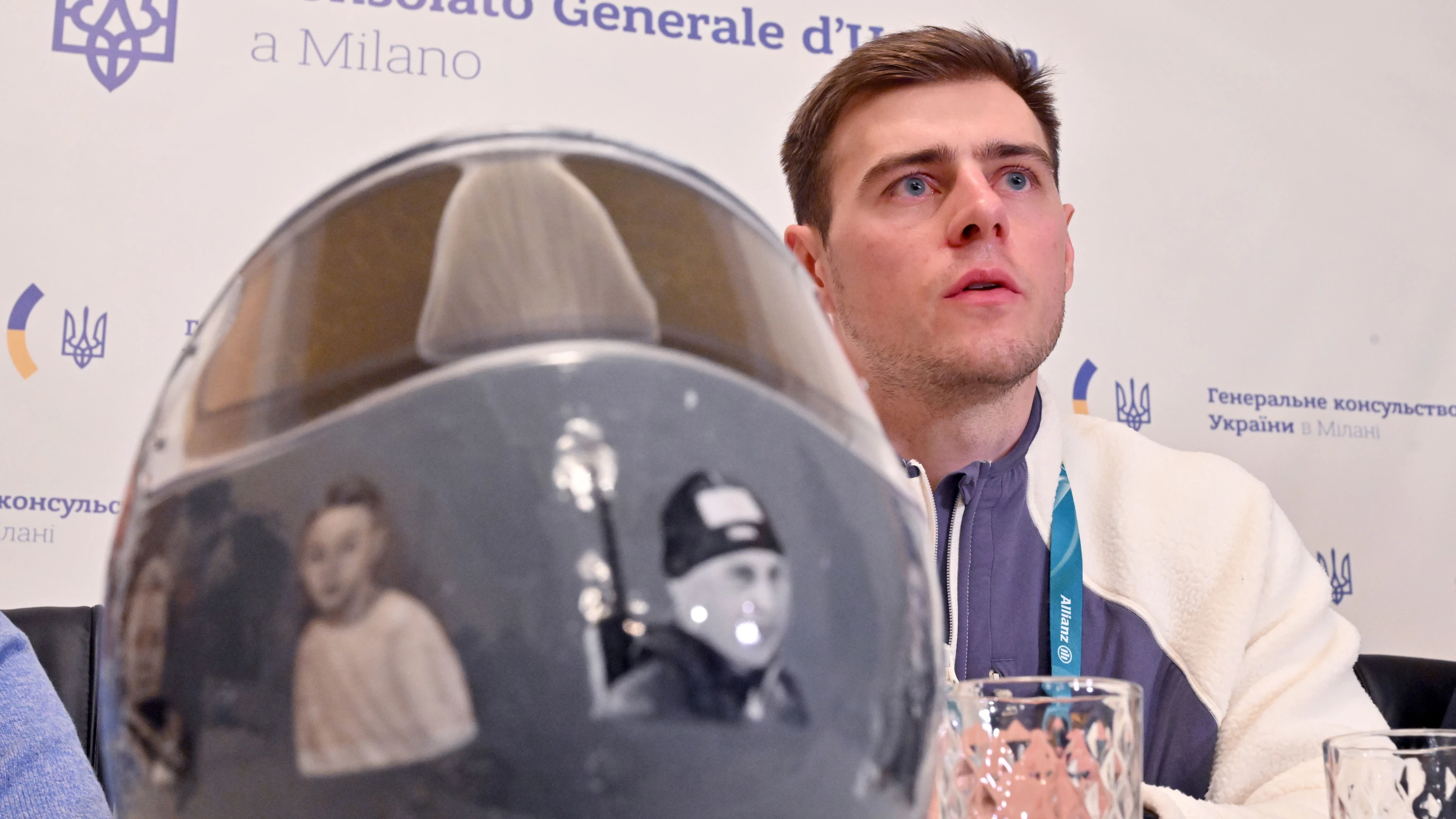 Schlechte Erfahrung: Wegen der Bilder getöteter ukrainischer Athleten auf seinem Helm wird Wladyslaw Heraskewytsch von den Olympischen Spielen in Mailand und Cortina ausgeschlossen. - dpa