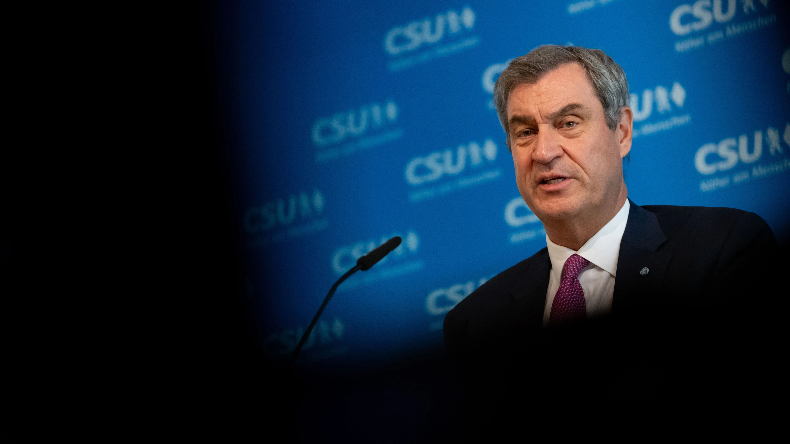 Ministerpräsident Markus Söder (CSU) nach der Sitzung des CSU-Vorstands in München am Montag - dpa