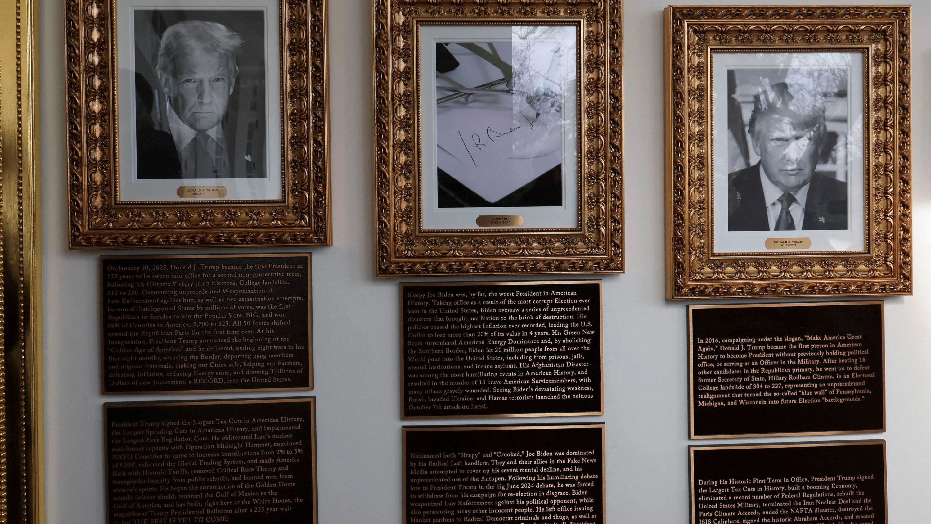 Liveblog USA unter Trump: Trump verspottet Biden mit Plakette am Weißen Haus