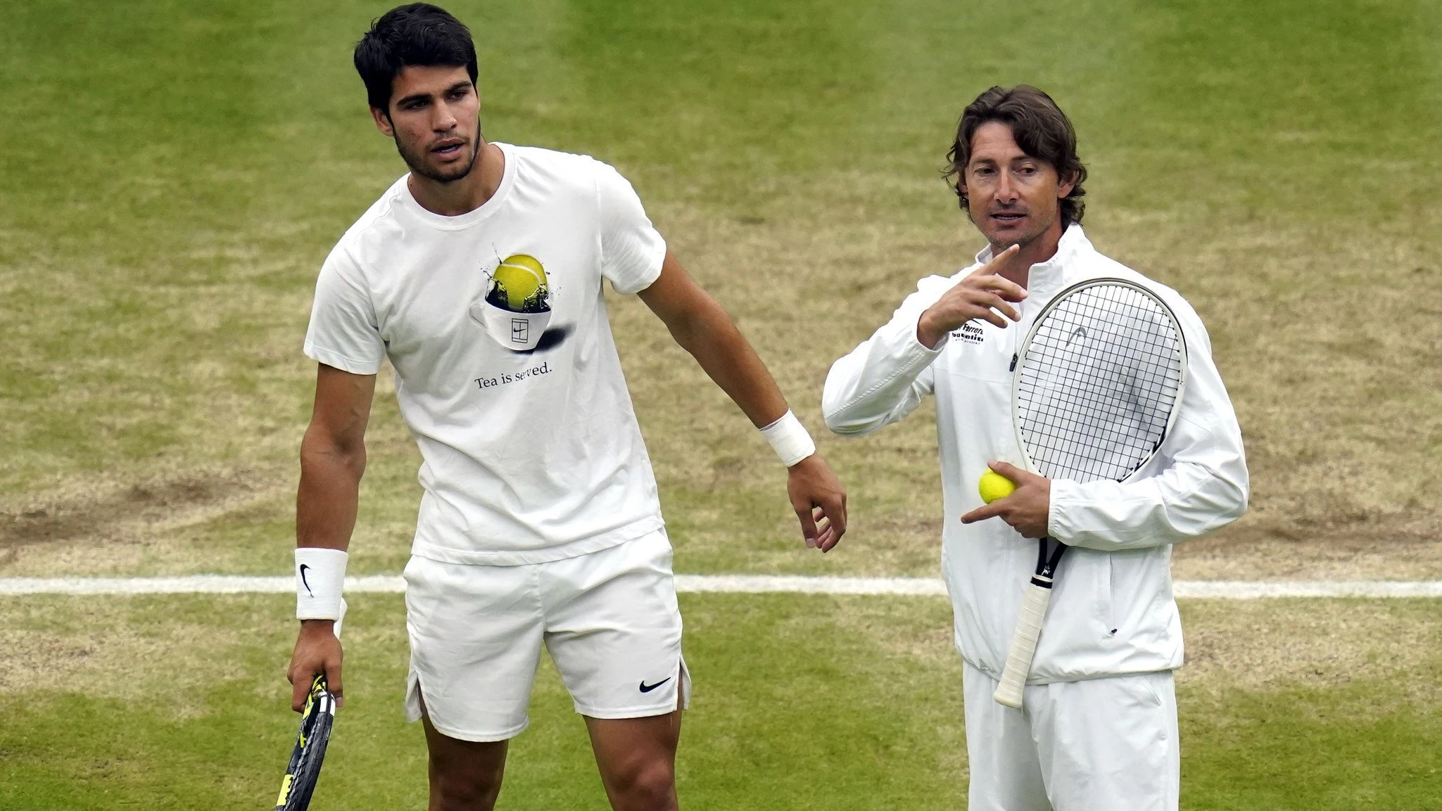 Da noch ein Team: Alcaraz und Ferrero in Wimbledon - dpa