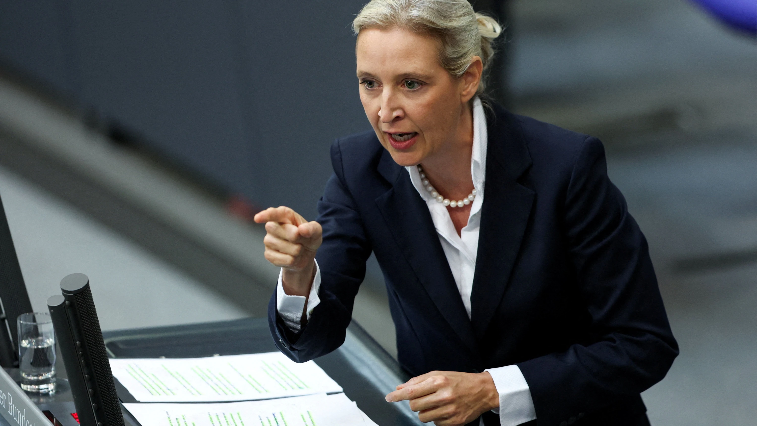 AfD-Ko-Chefin Alice Weidel am Donnerstag im Bundestag. - Reuters