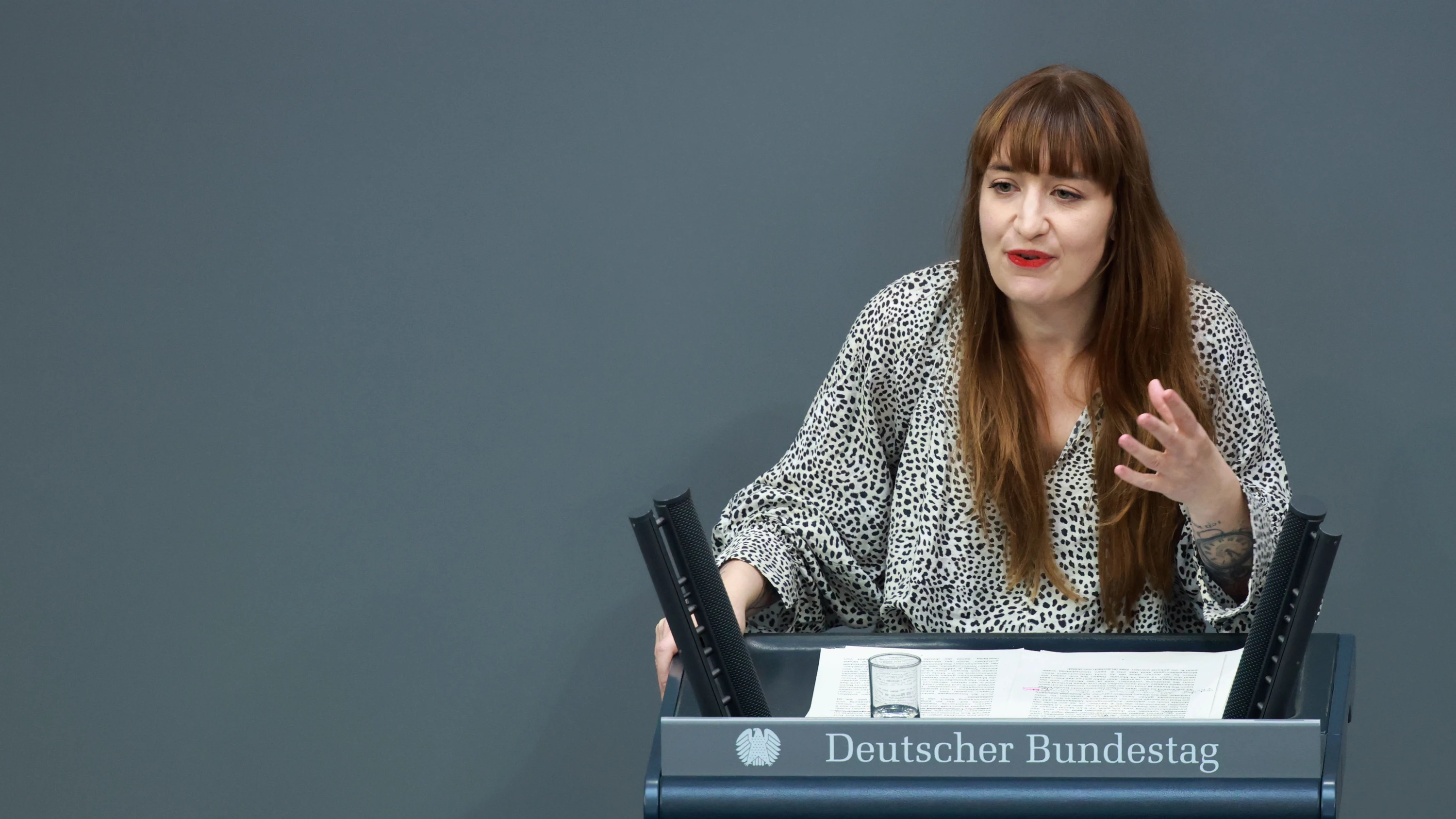 Die Vorsitzende der Linken-Fraktion im Bundestag, Heidi Reichinnek, am 9. September 2026 während der Generaldebatte im Bundestag - EPA