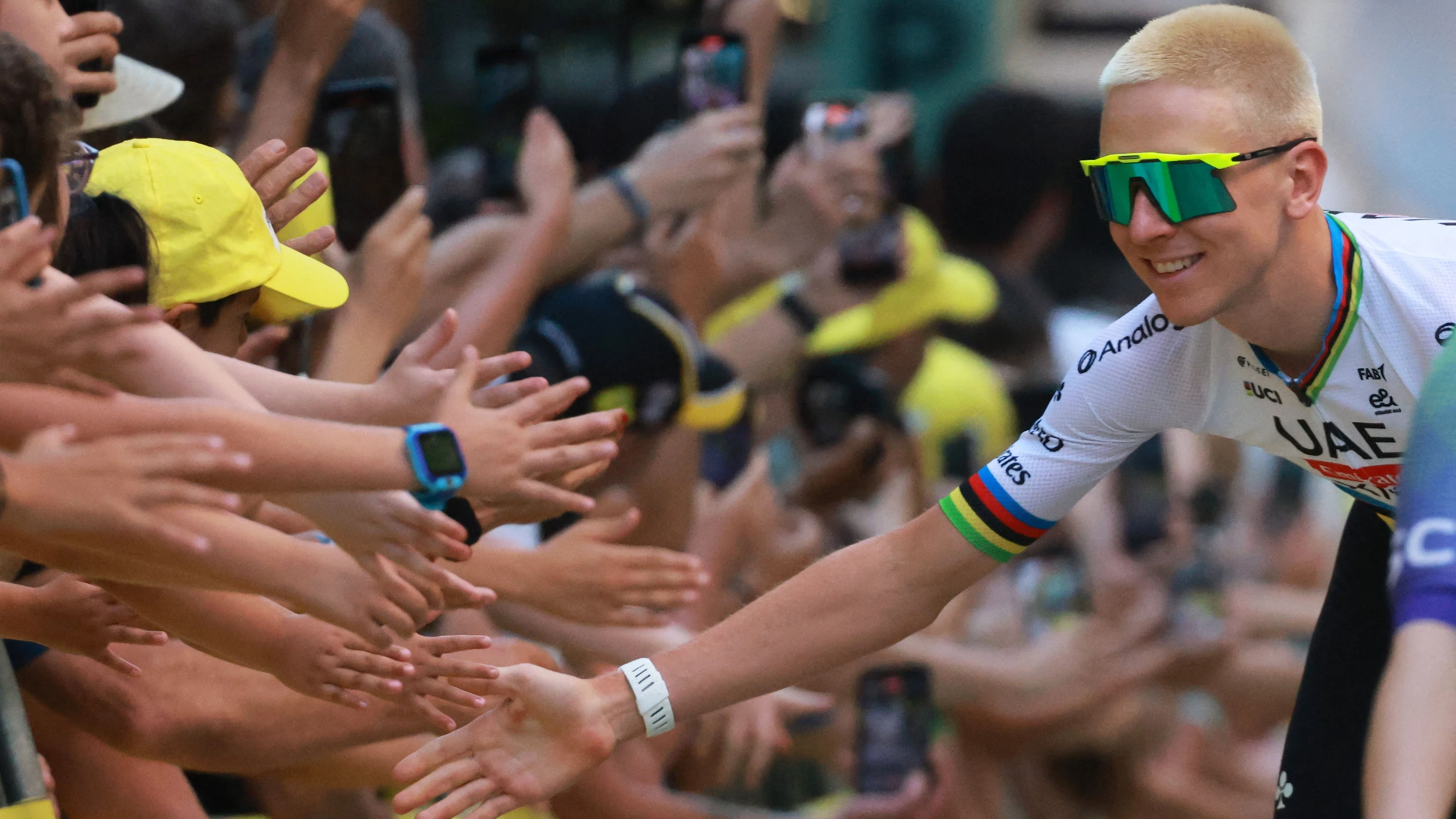 Tadej Pogačar, hier beim Auftakt der Tour de France, hat noch große Ziele vor Augen. - Reuters