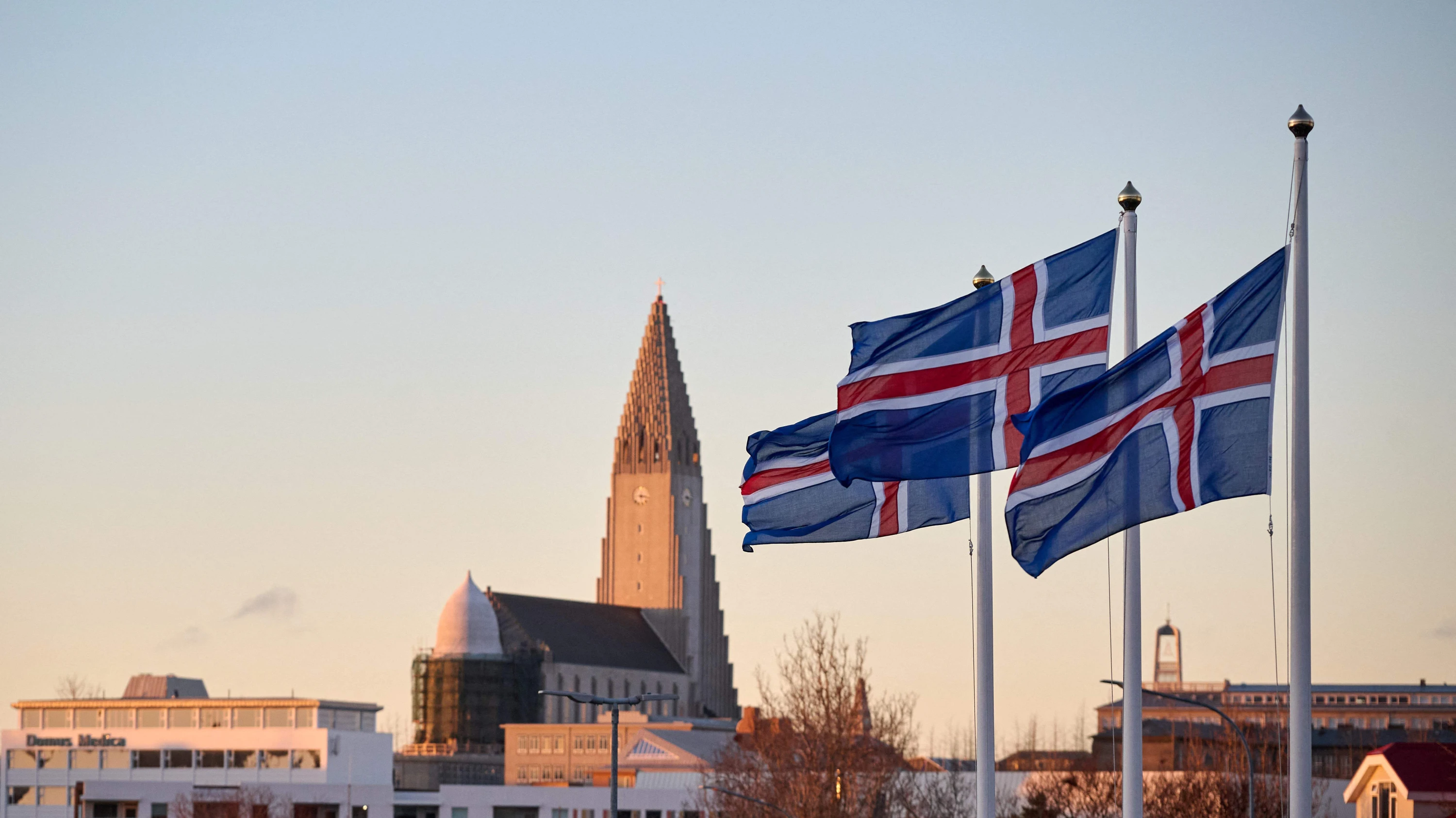 Isländische Flaggen in der Hauptstadt Reykjavik - AFP