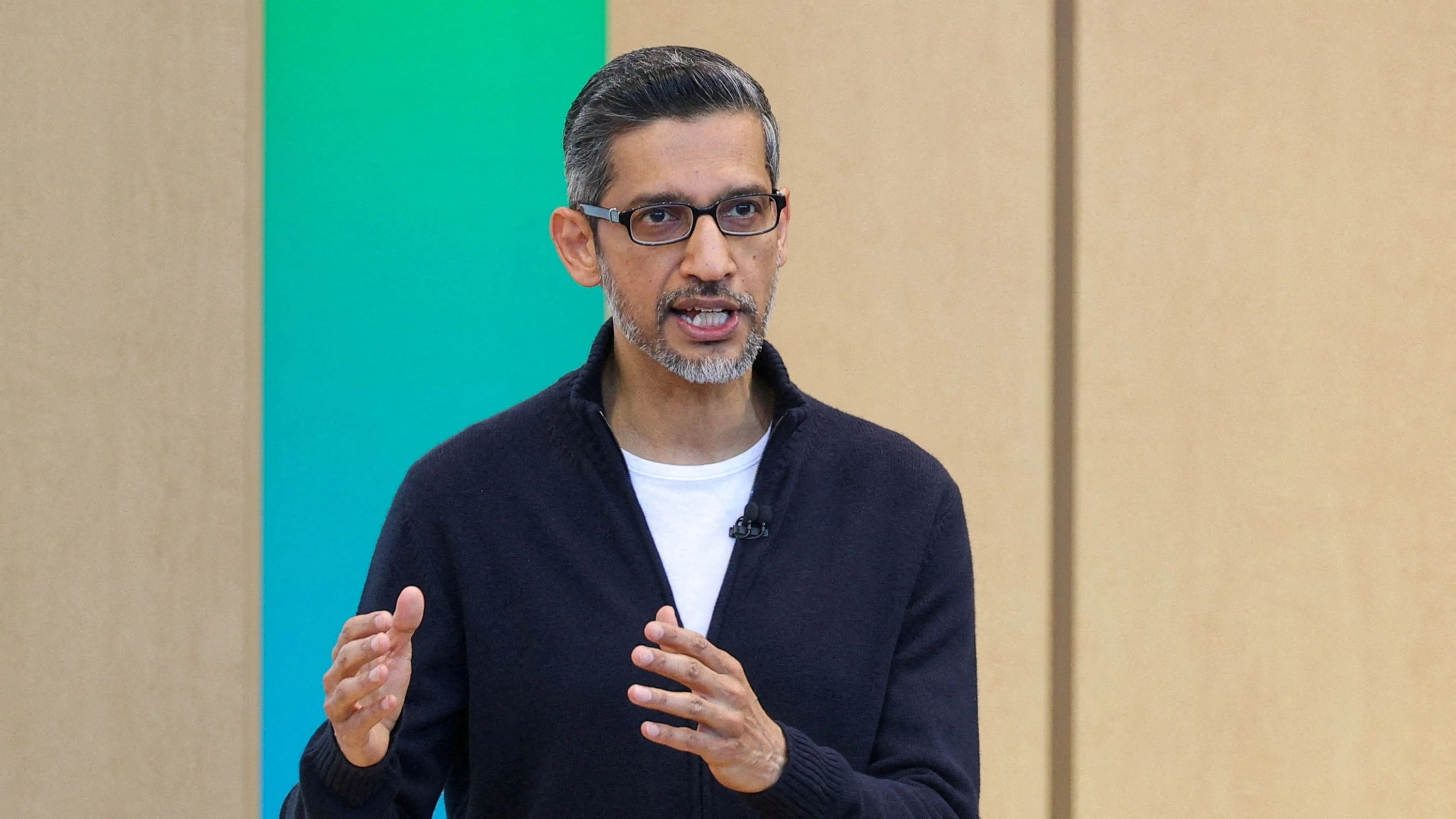Google-Chef Sundar Pichai während der Entwicklerkonferenz in diesem Jahr in Mountain View. - Reuters