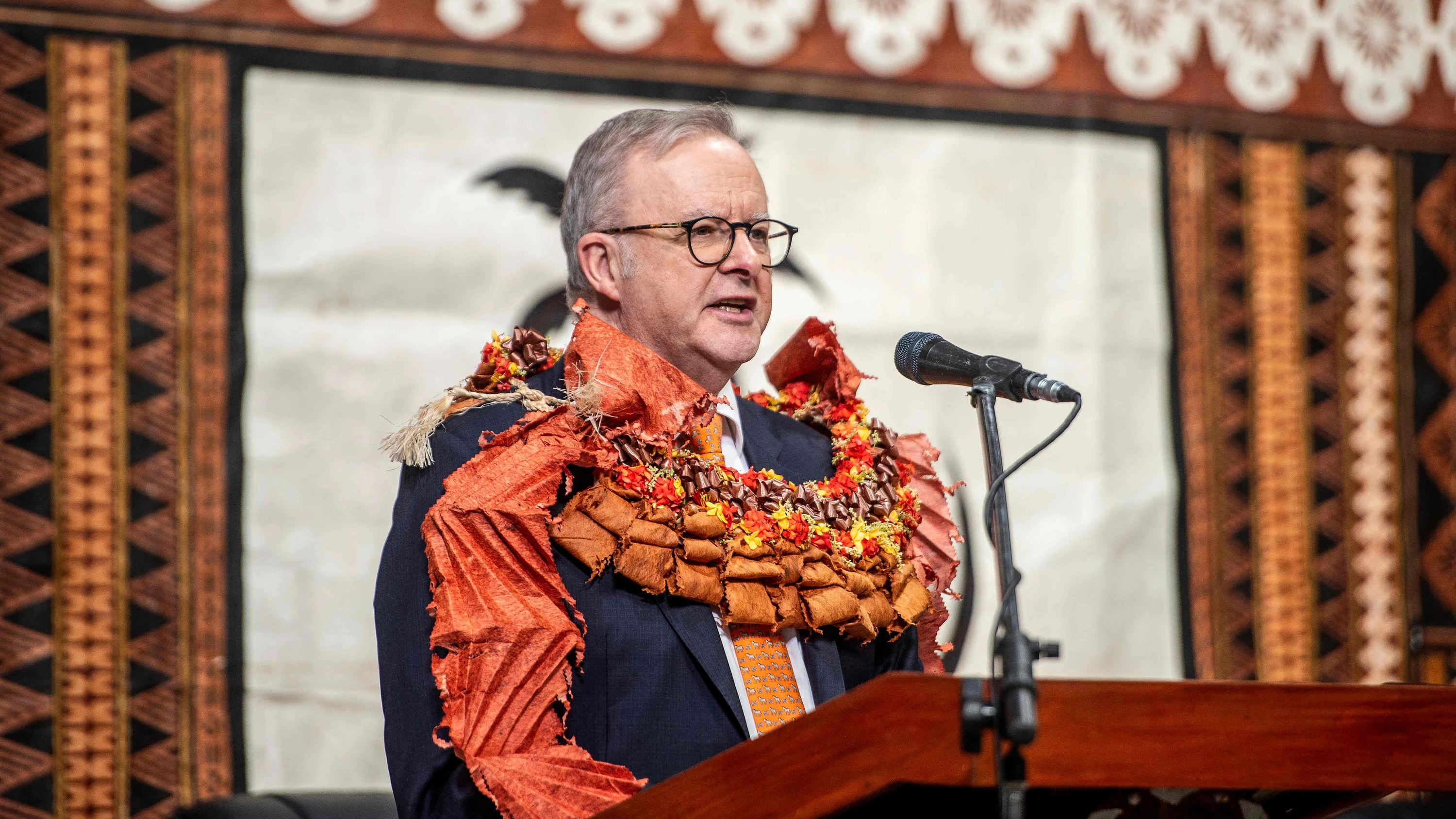 Ist derzeit auf Auslandsreise: Der australische Premierminister Anthony Albanese spricht am Montag bei einer Tagung in Suva, der Hauptstadt Fidschis. - AFP