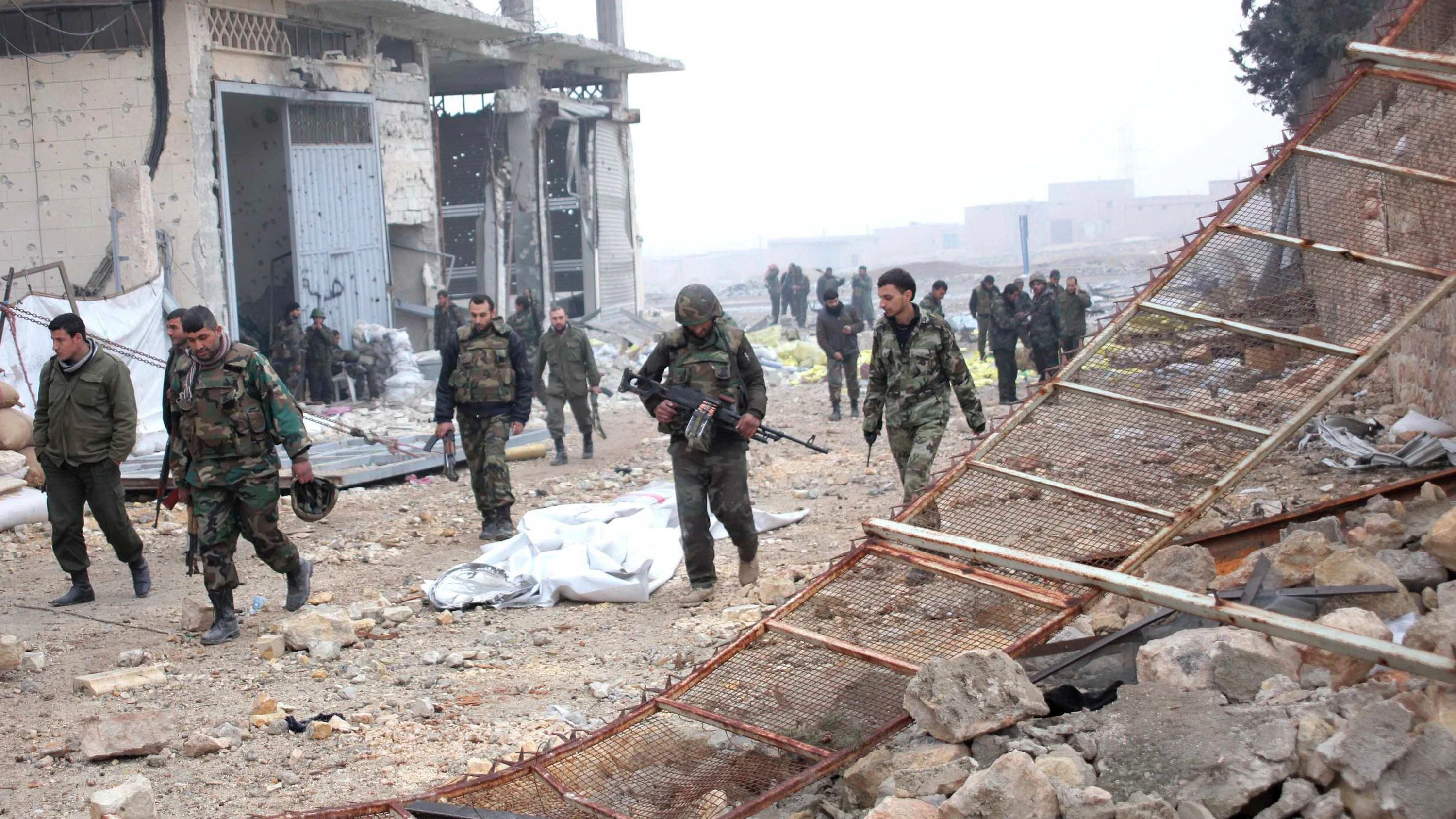 Syrische Soldaten im Januar 2014 in Aleppo - Reuters