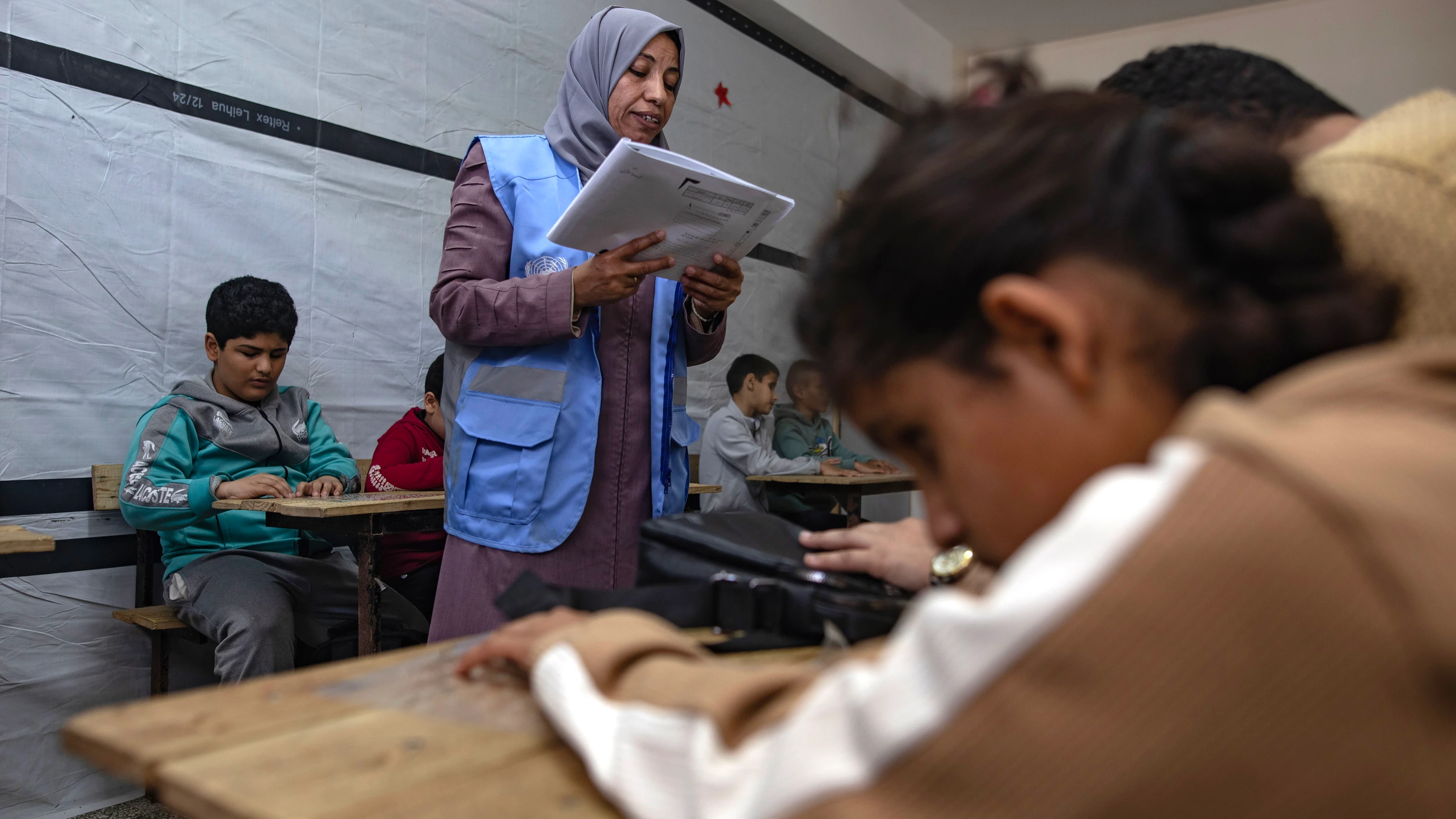 In Deir al-Balah im zentralen Gazastreifen betreibt das Palästinenser-Hilfswerk UNRWA eine Schule für sehbehinderte Kinder (Aufnahme aus dem vergangenen April). - EPA