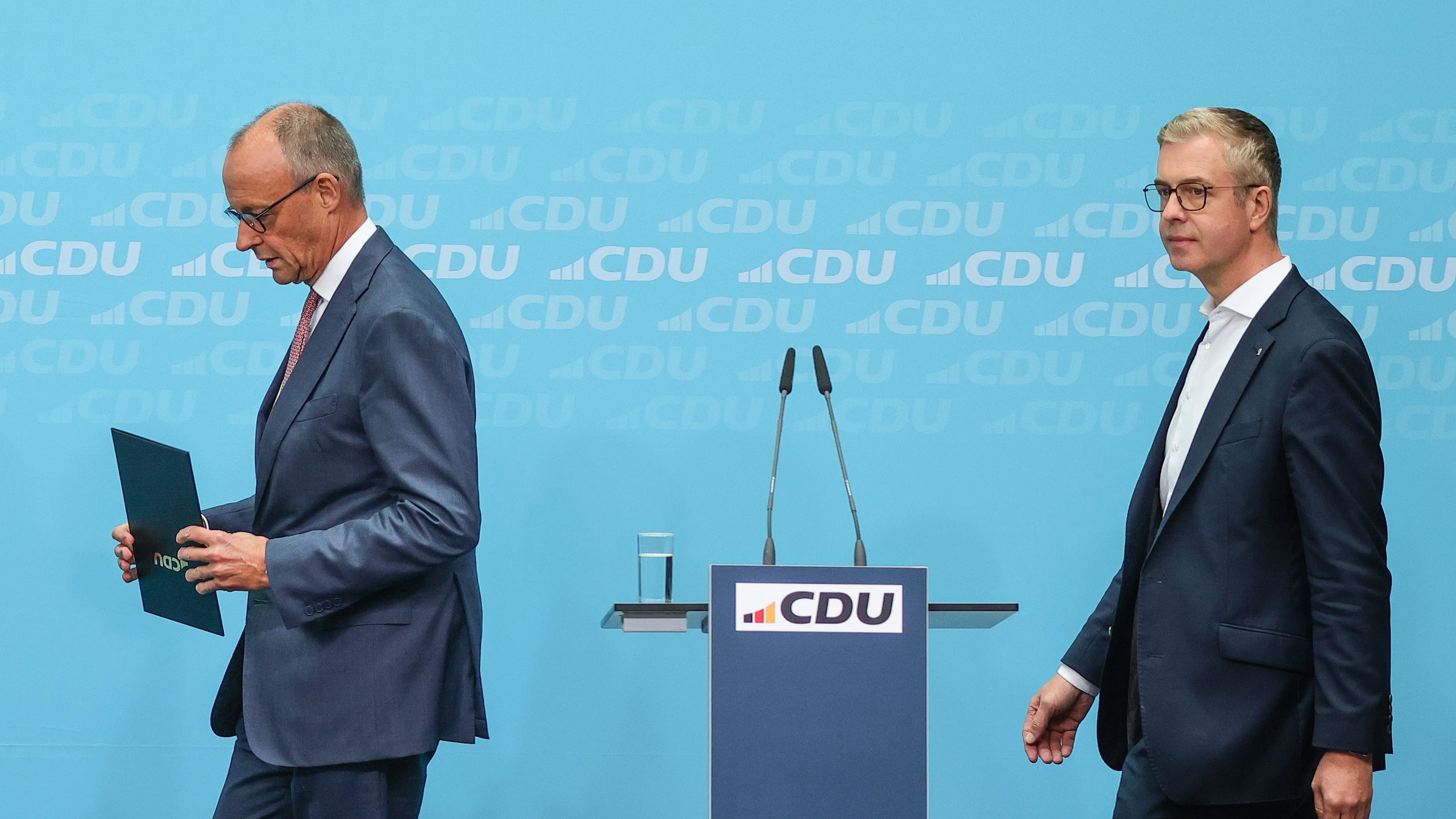 Merz und Evers am Montag im Konrad-Adenauer-Haus in Berlin - Omer Messinger