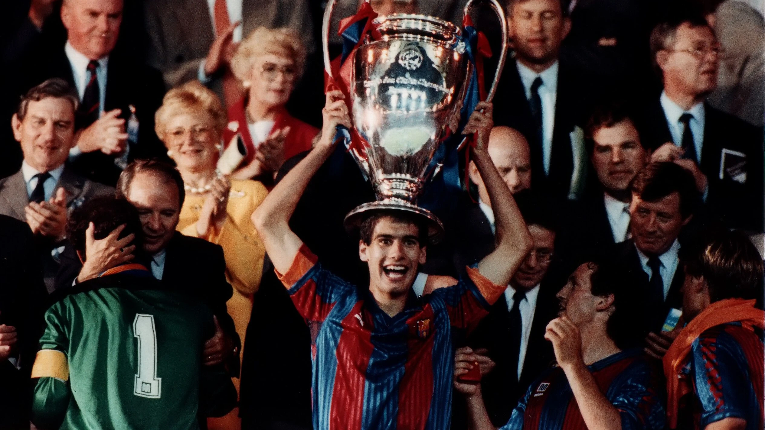 Der junge Pep Guardiola gewann mit Barcelona 1992 den letzten „Europapokal der Landesmeister“ (anschließend: Champions League). - picture alliance / abaca