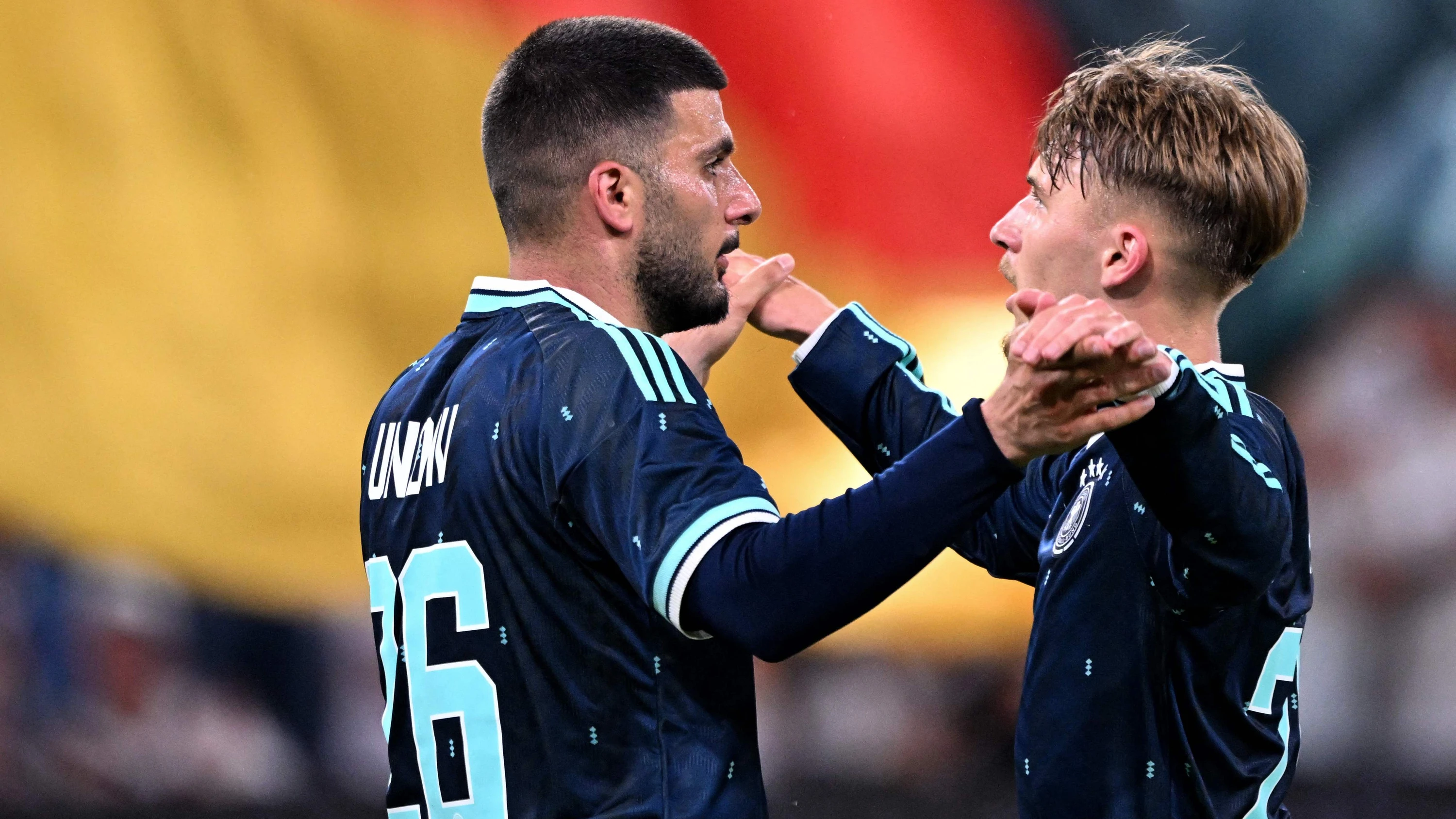 Offensive Bewerbung: Deniz Undav (links) und Lennart Karl sammeln Argumente für sich beim WM-Test in Mainz. - AFP