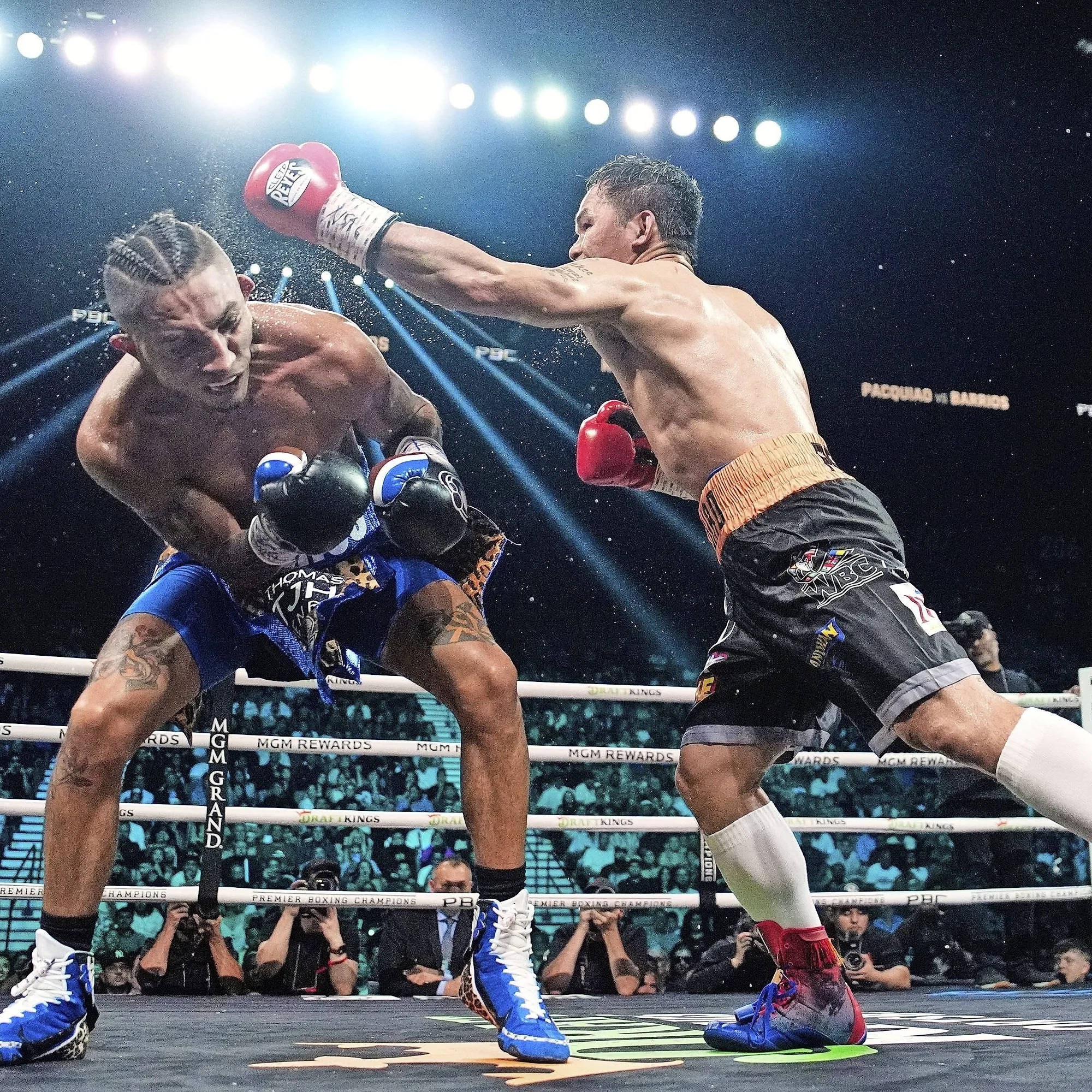 Professional boxing action
