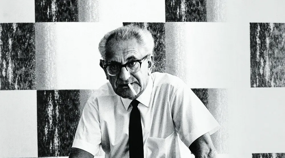 Von 1956 bis 1968 hessischer Generalstaatsanwalt: Fritz Bauer, aufgenommen 1965 in Frankfurt
