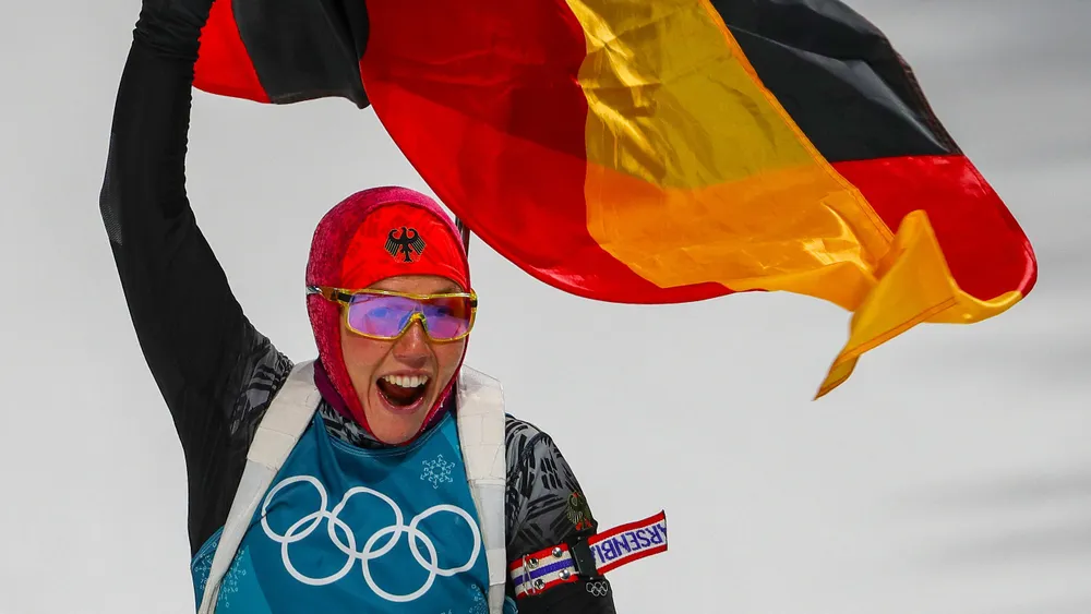 Wer soll Laura Dahlmeier nur schlagen? In Pyeongchang holt sie ihre zweite Goldmedaille im zweiten Rennen.