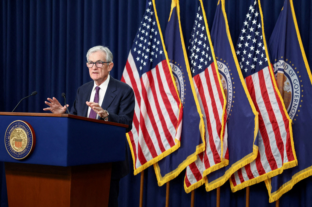 FILE PHOTO: U.S. Federal Reserve Chair Jerome Powell holds a press conference following a two-day meeting of the Federal Open Market Committee (FOMC)