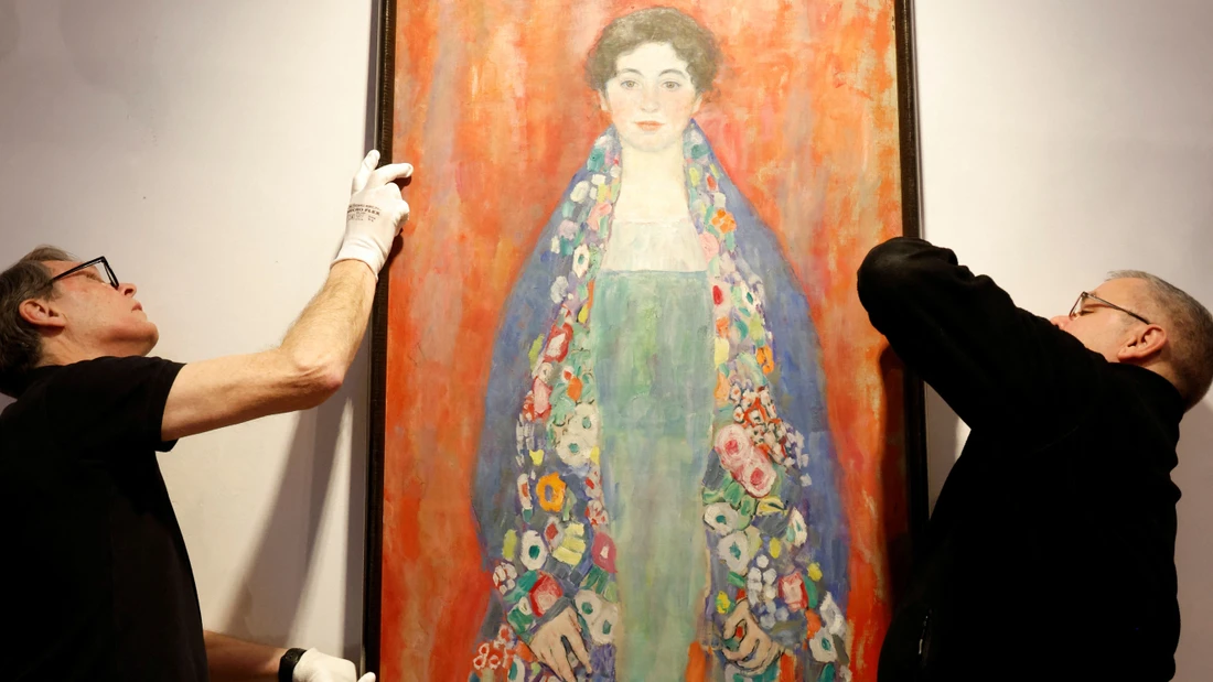 Vor der Versteigerung 2024 in Wien: Gustav Klimts „Bildnis Fräuein Lieser“ im Auktionshaus im Kinsky