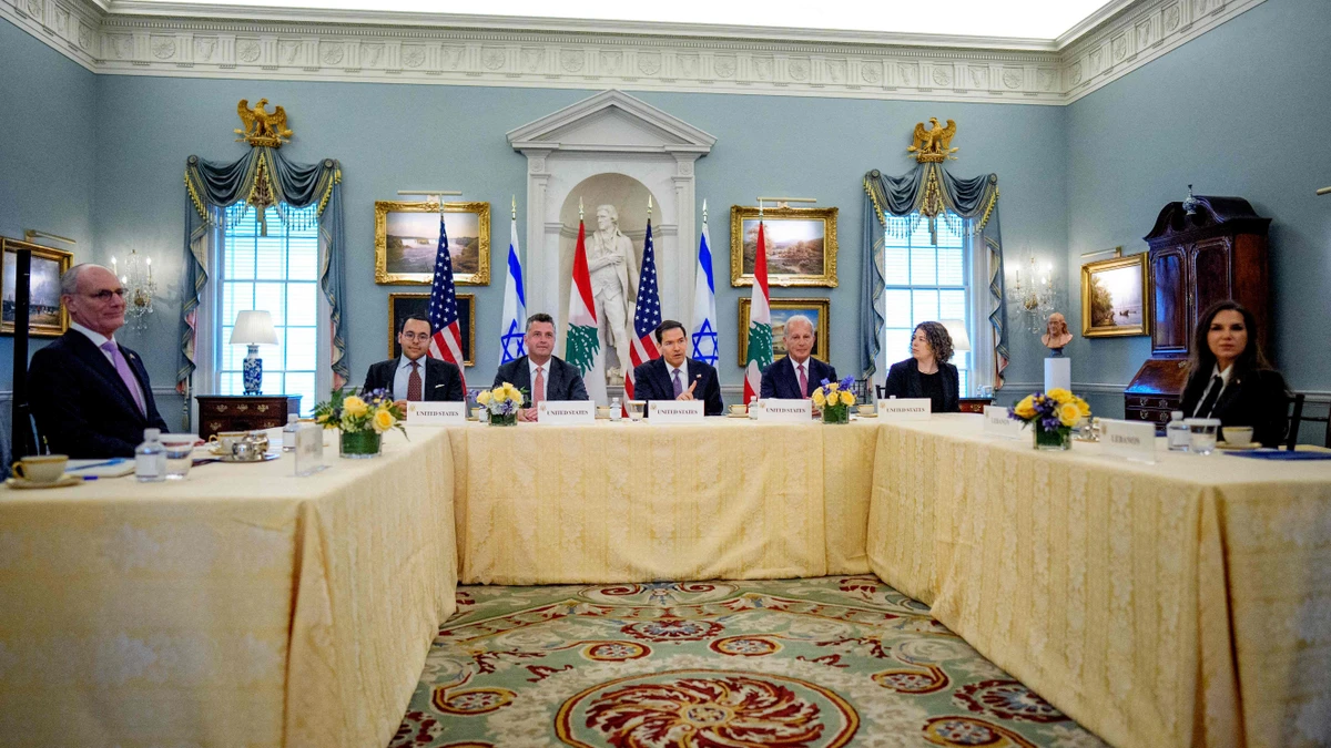 US‑Außenminister Rubio trifft im Außenministerium in Washington mit den Botschaftern Israels und des Libanon zu einem historischen Treffen.