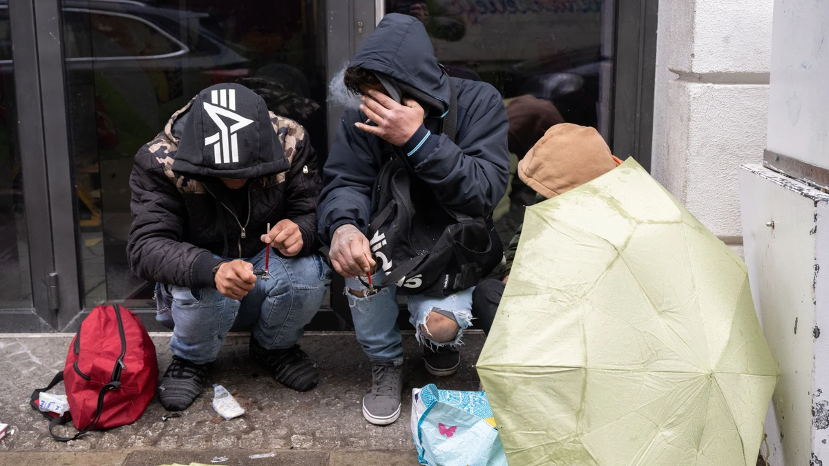 Crack-Konsum im öffentlichen Raum: Das Bahnhofsviertel hat eine der größten offenen Drogenszenen in Deutschland.