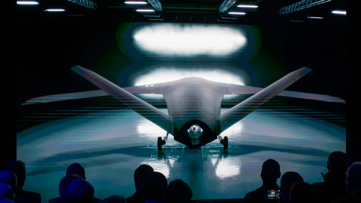 Modell: Das unbemannte Kampfflugzeug des deutschen Herstellers Helsing