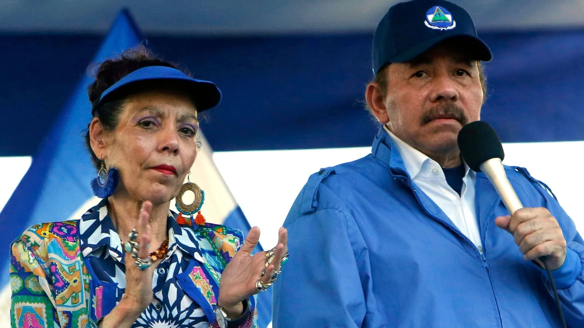 Präsident Daniel Ortega und seine Frau und Ko-Präsidentin Rosario Murillo in Managua, Nicaragua