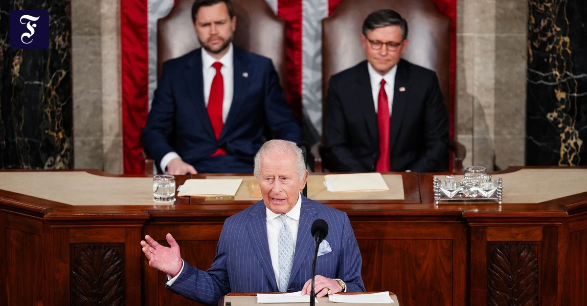 K&ouml;nig Charles spricht in Washington Klartext