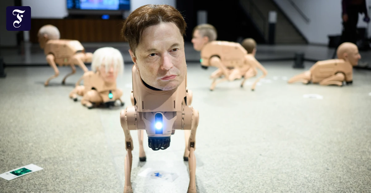 Elon Musk als Roboterhund: Neue Nationalgalerie in Berlin zeigt Werke von Beepl