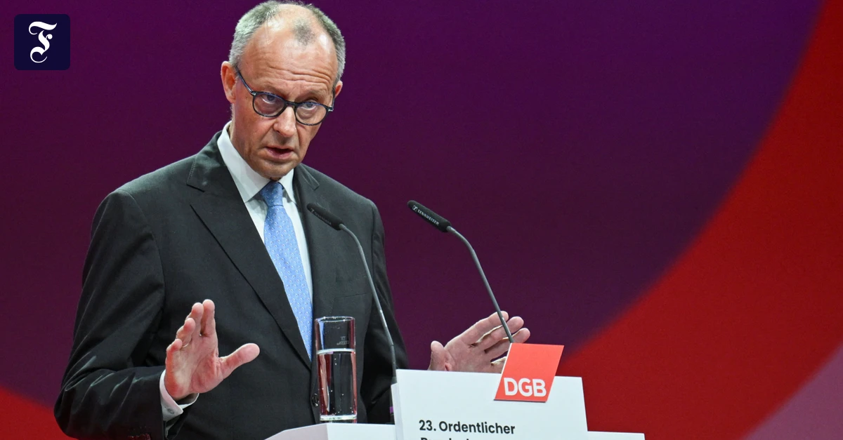 Merz versucht sich auf DGB-Kongress in Ruck-Rede
