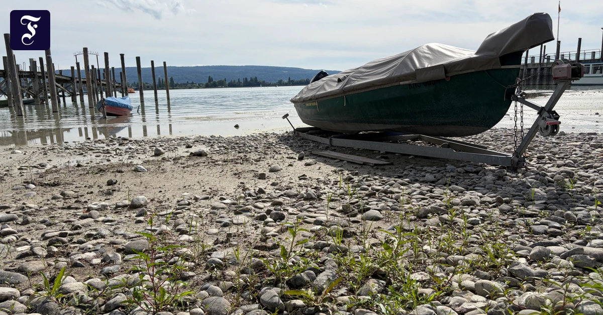 Niedrigwasser am Bodensee: Die Tretboote sind schon eingemottet