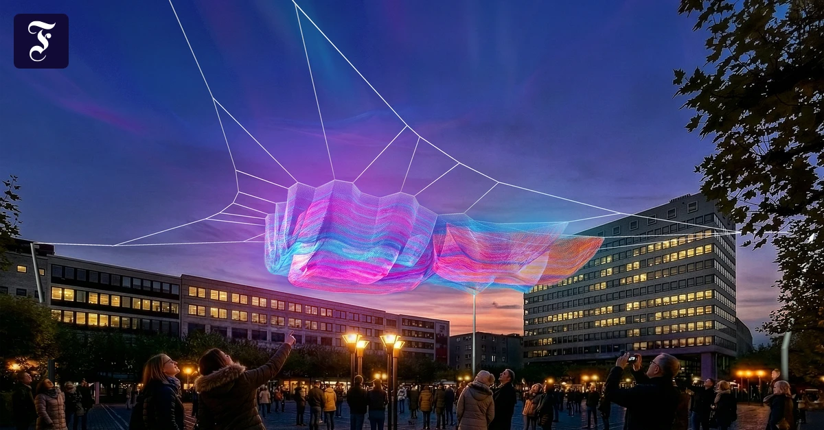 Installation von Kunstwerk: Wochenmarkt in Frankfurt zieht für einen Monat um