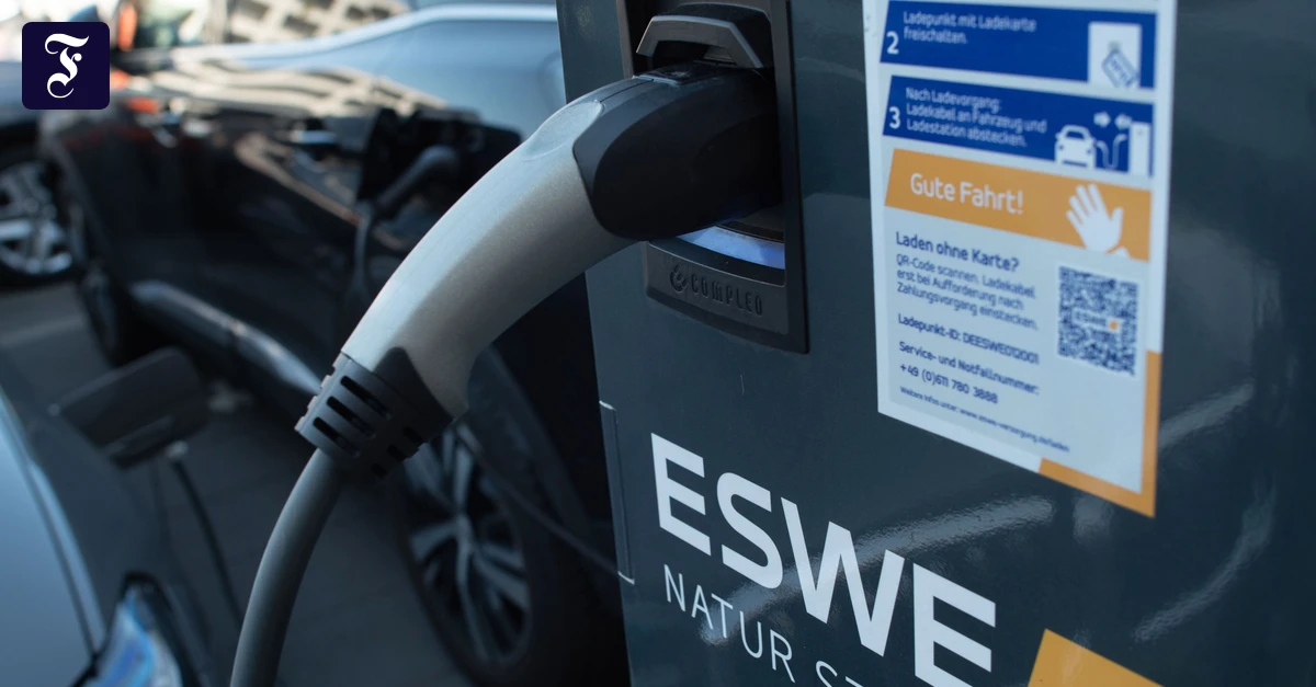 Ausbau liegt im Zeitplan: eine der Ladesäulen von ESWE in Wiesbaden (Ảnh: FAZ.NET)