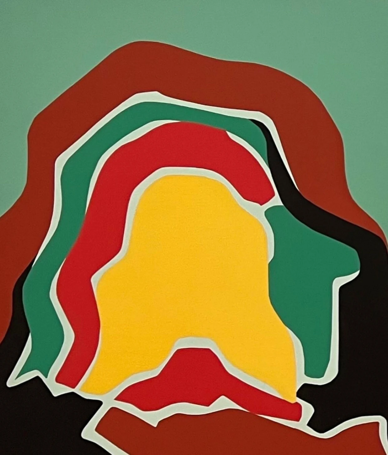 Bei der Alonso Garces Galería: Rosa Sanín, „Pintura N.º 2“, 1987, Acryl auf Leinwand, 132 mal 110 Zentimeter