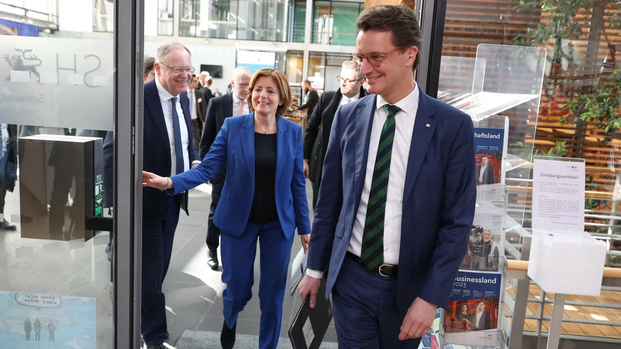 Stephan Weil (SPD), Malu Dreyer (SPD) und Hendrik Wüst (CDU) am Mittwoch in Berlin