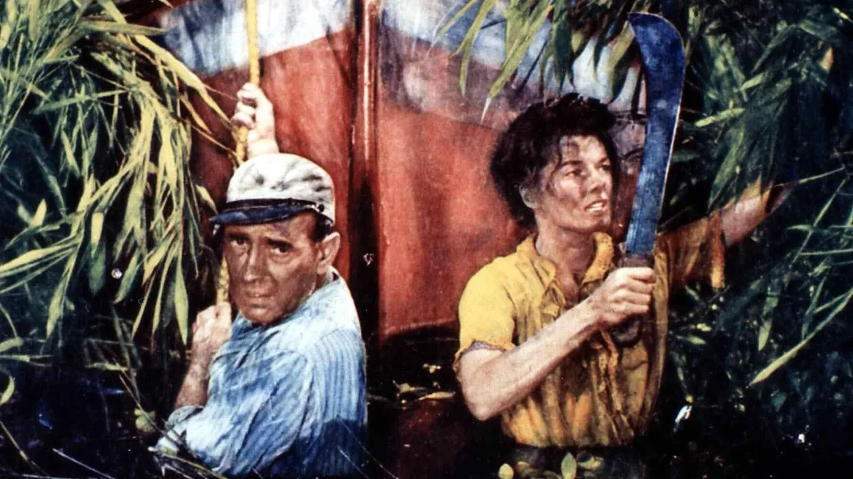 Ungleiche Liebe: Humphrey Bogart und Katherine Hepburn 1951 in „African Queen“.