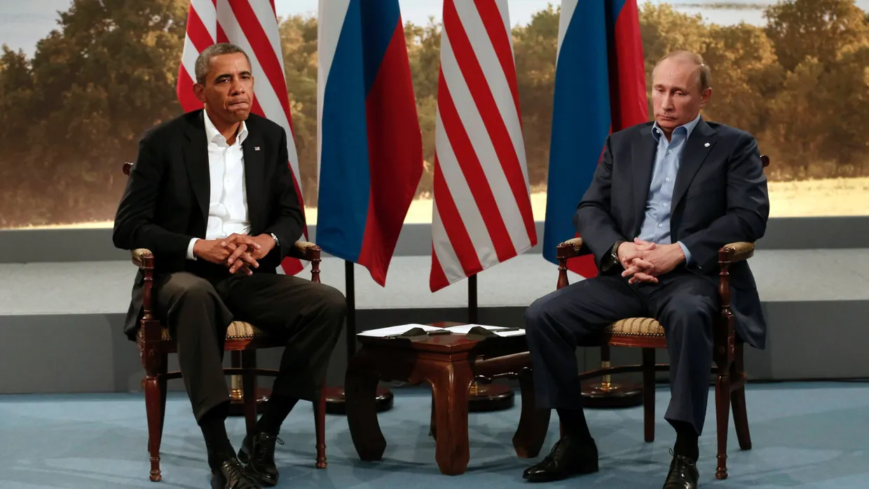Barack Obama und Wladimir Putin in Enniskillen