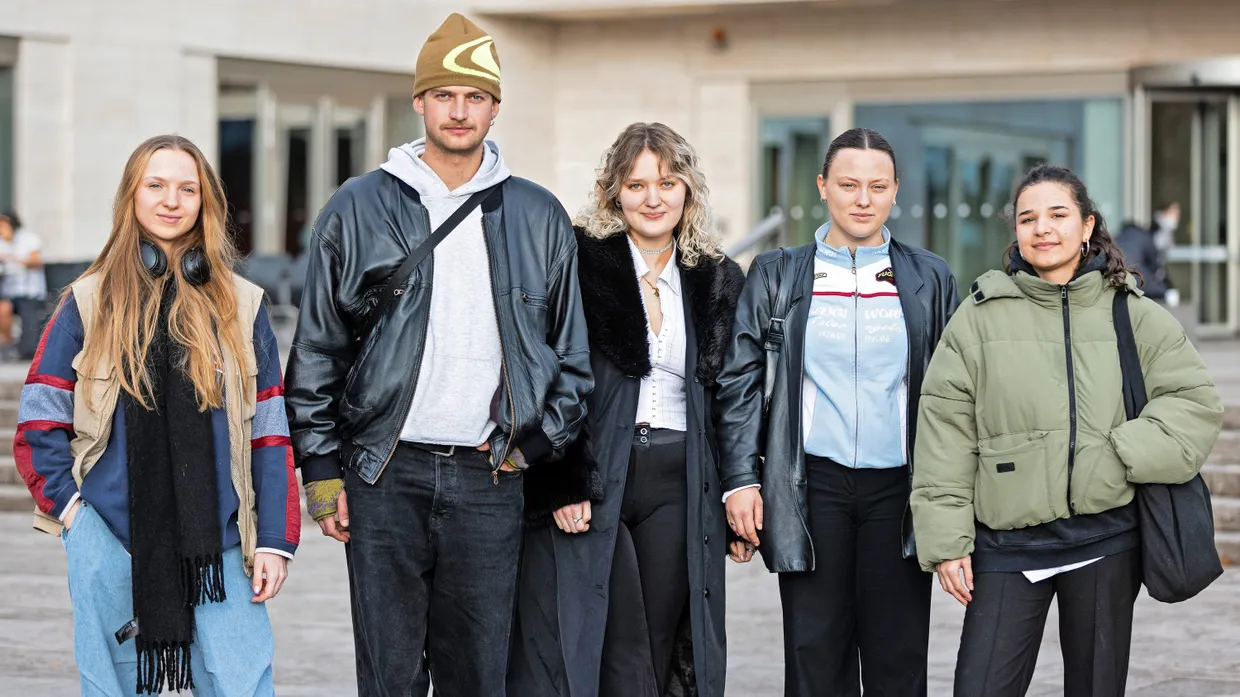Klare Worte zur Oberbürgermeisterwahl: Die Studenten Michelle Linke, Leander Bohny, Merle Holl, Carla Hartmann und Marina Cau (von links)
