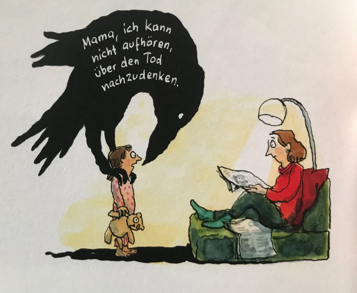Illustration aus „Radieschen von unten“ (2023), das gemeinsame Buch von Katharina von der Gathen und Anke Kuhl zum Thema Tod