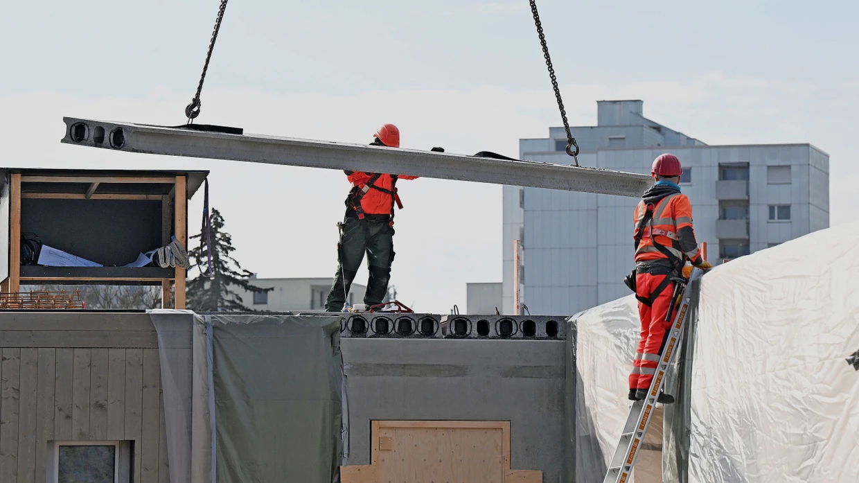 Die Zukunft? Hier entsteht sozialer Wohnungsbau in modulbauweise.