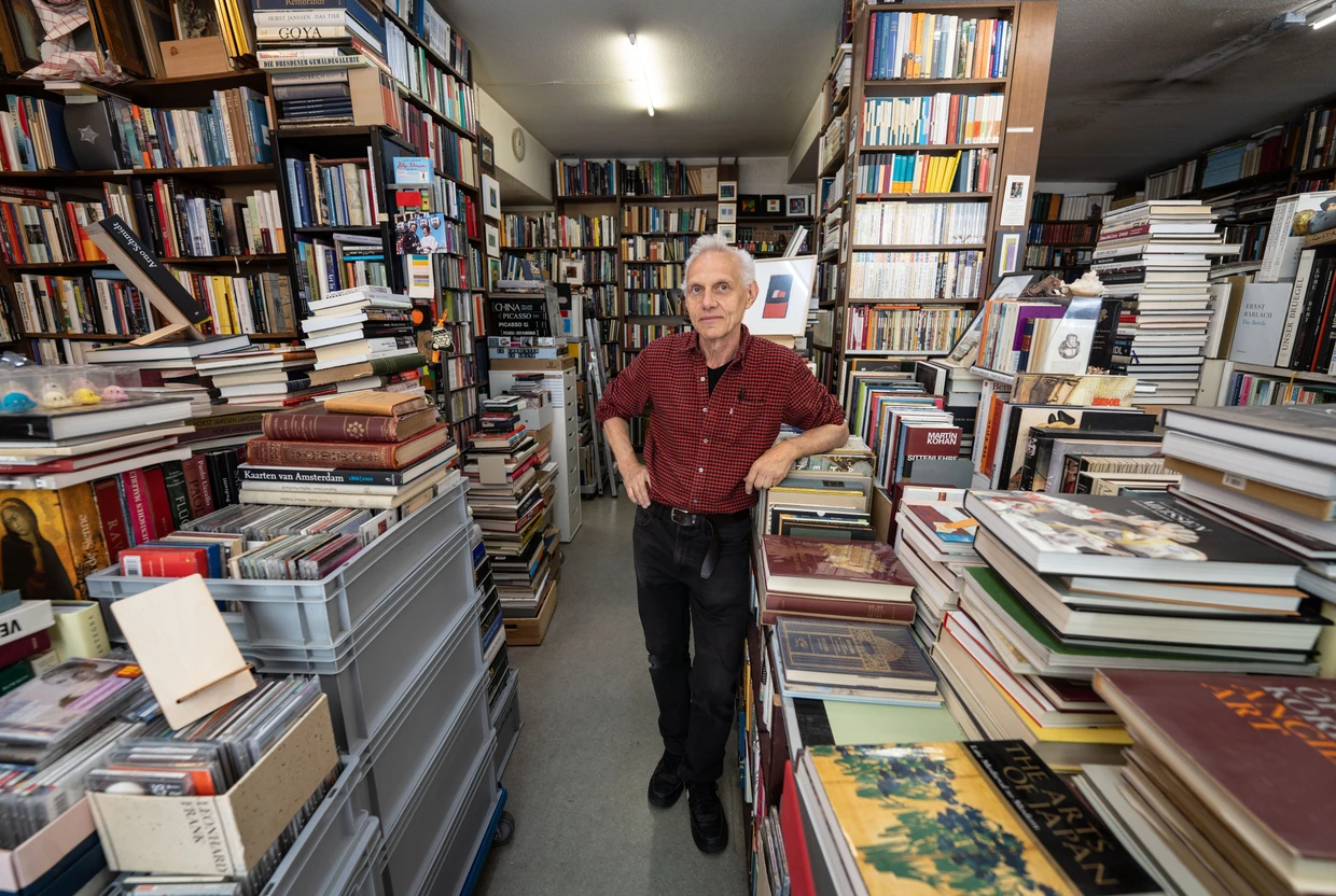 Treffpunkt der Bücherfreunde: Das „Zeil-Antiquariat“ ist für Inhaber Norbert Heinz auch ein sozialer Ort.