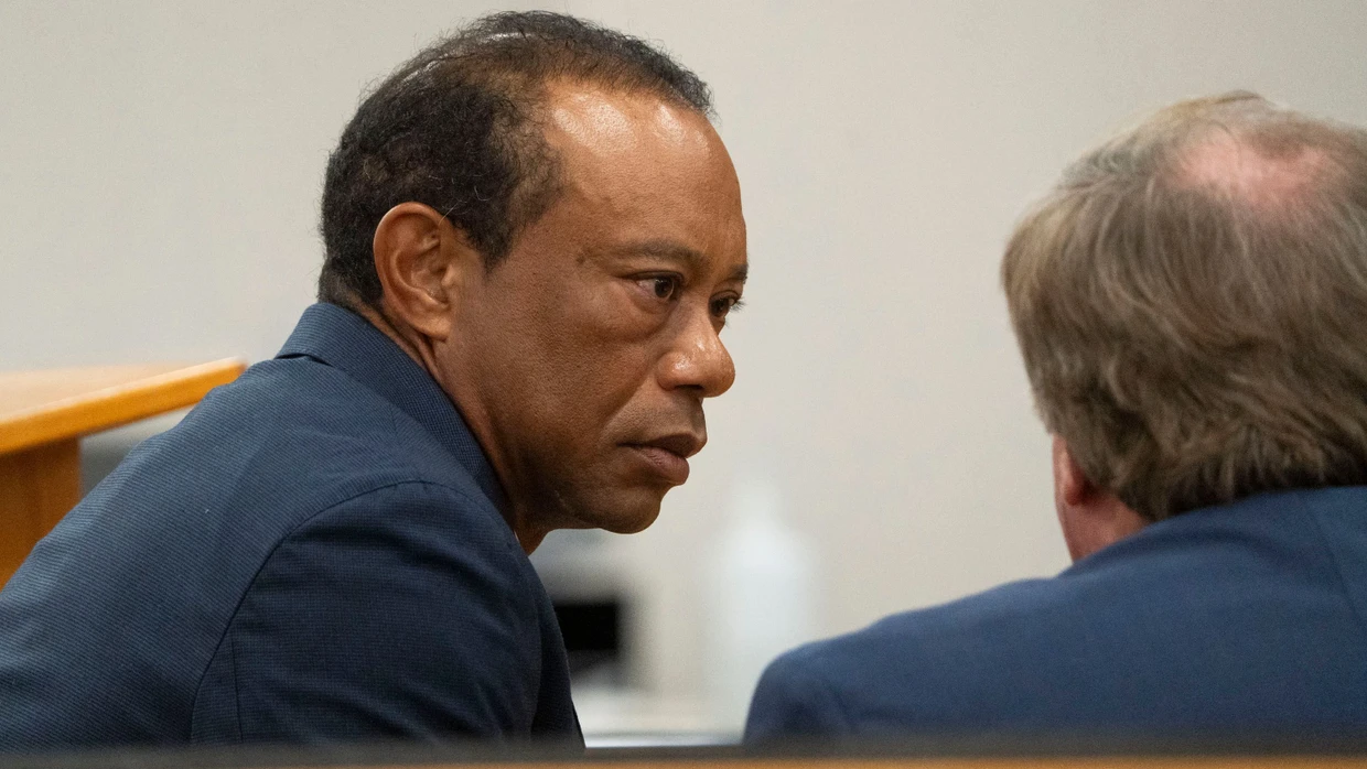 Golf-Star Tiger Woods im Gerichtssaal in Stuart, Florida.