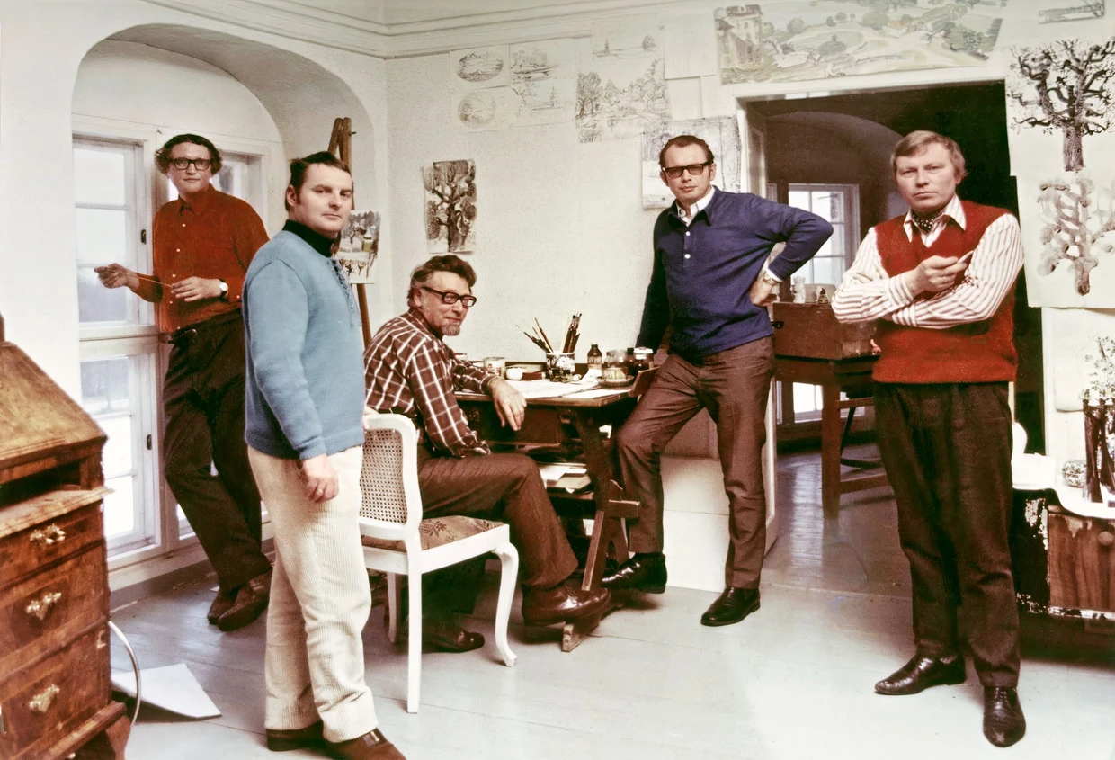  von links Heinz Werner, Peter Strang, Rudi Stolle, Volkmar Bretschneider und Ludwig Zepner.